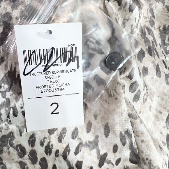 Chico's Jacket Women's 2 Quilted Faux Leather Cheetah Print Lining NEW - Picture 4 of 7